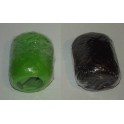 4 Rouleaux de ruban RAPHIA de10 métres 2 CHOCOLAT et 2 VERT 10 mm