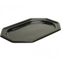 Plateau plastique marbre Octogonale 36x24cm (paquet de 5)