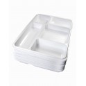 Plateau repas 5 compartiments blanc 22.4x29x.3 cm (x 50) 