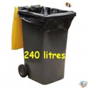 25 Sac poubelle 240 L noir 35µ