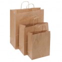Sac Kraft recyclé à Poignées Torsadées écru