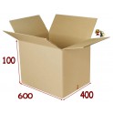 600 x 400 x 100 mm DD Caisse carton (vendu par paquet de 10)