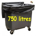 50 Sac poubelle 750 L noir 30µ