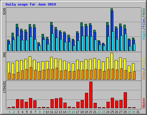 Daily usage for June 2019