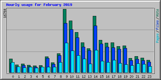 Hourly usage for February 2019