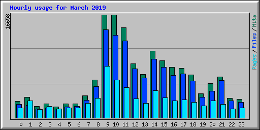 Hourly usage for March 2019
