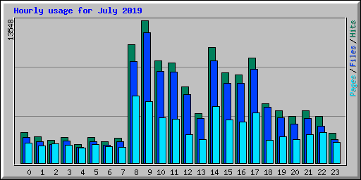 Hourly usage for July 2019