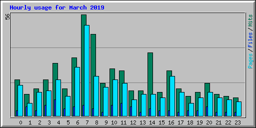Hourly usage for March 2019