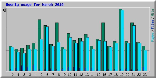Hourly usage for March 2019