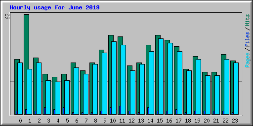Hourly usage for June 2019