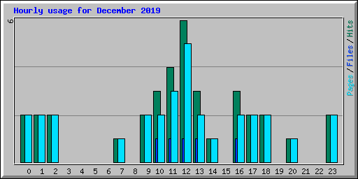 Hourly usage for December 2019