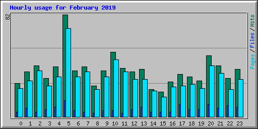 Hourly usage for February 2019
