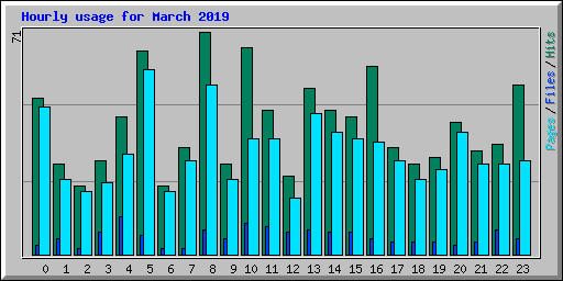 Hourly usage for March 2019