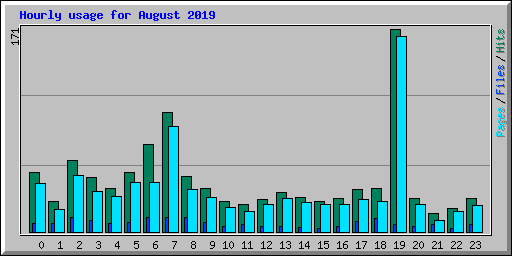 Hourly usage for August 2019