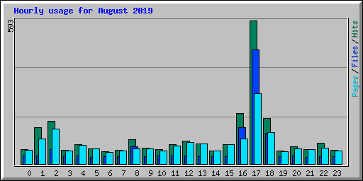 Hourly usage for August 2019