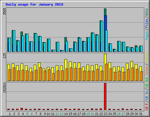 Daily usage for January 2019