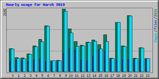 Hourly usage for March 2019