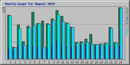 Hourly usage for August 2019